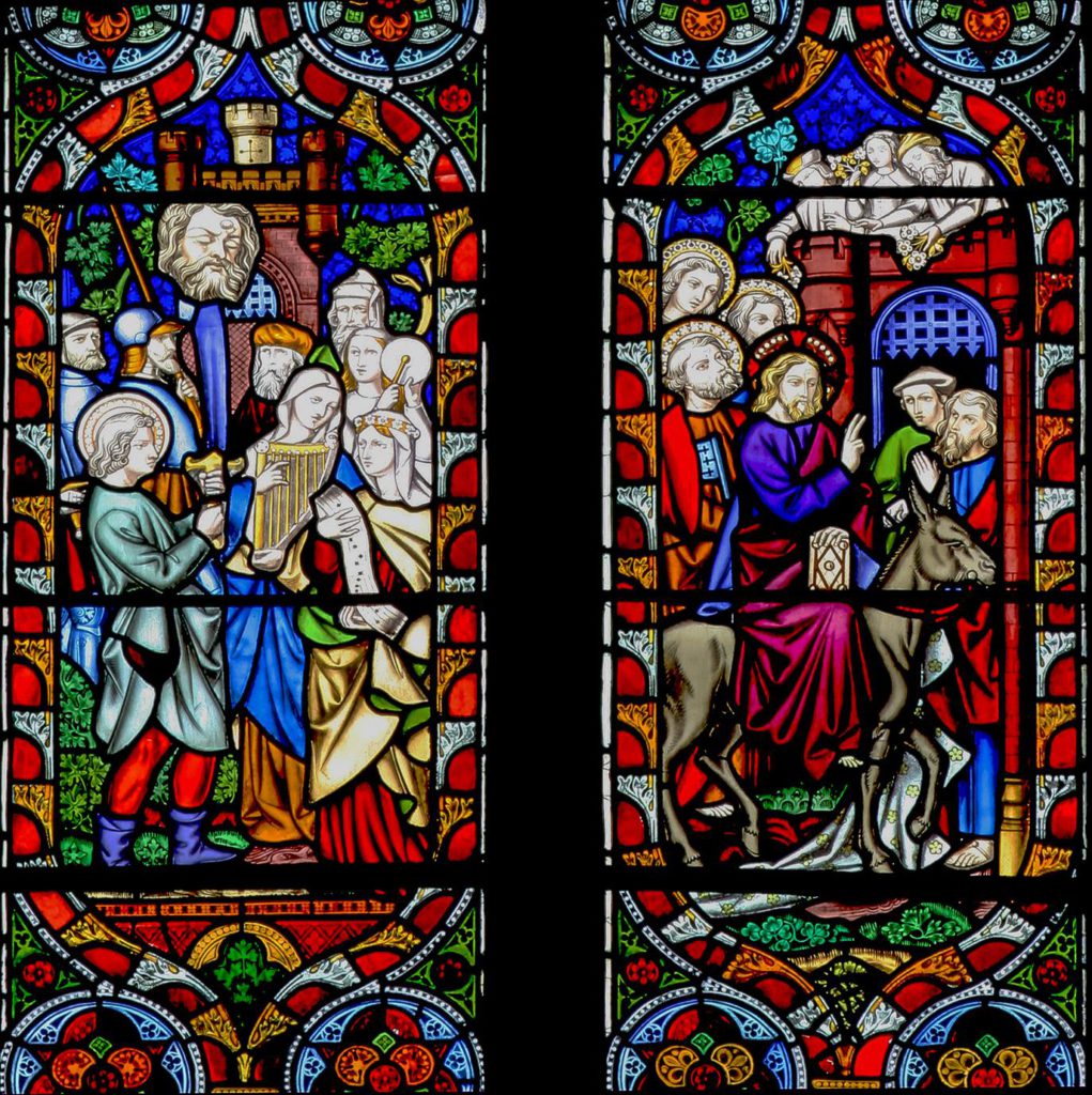 Triumphal entries into Jerusalem in St Marie's West Window