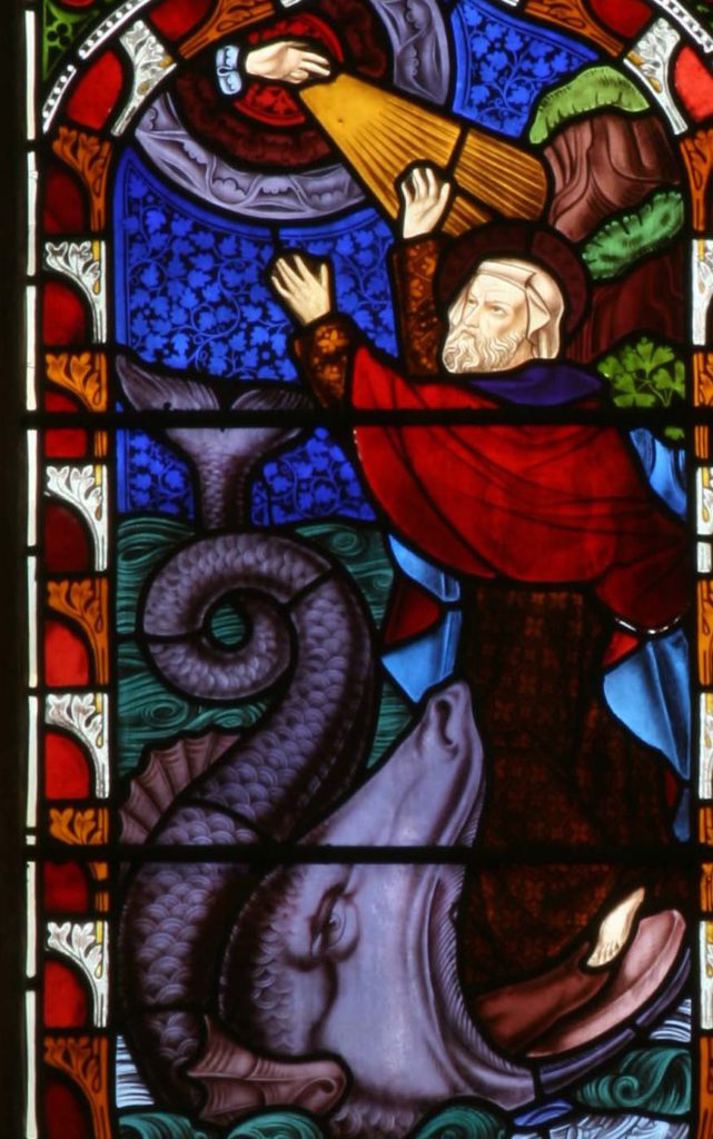 Jonah escapes the whale and Christ rises from the tomb
