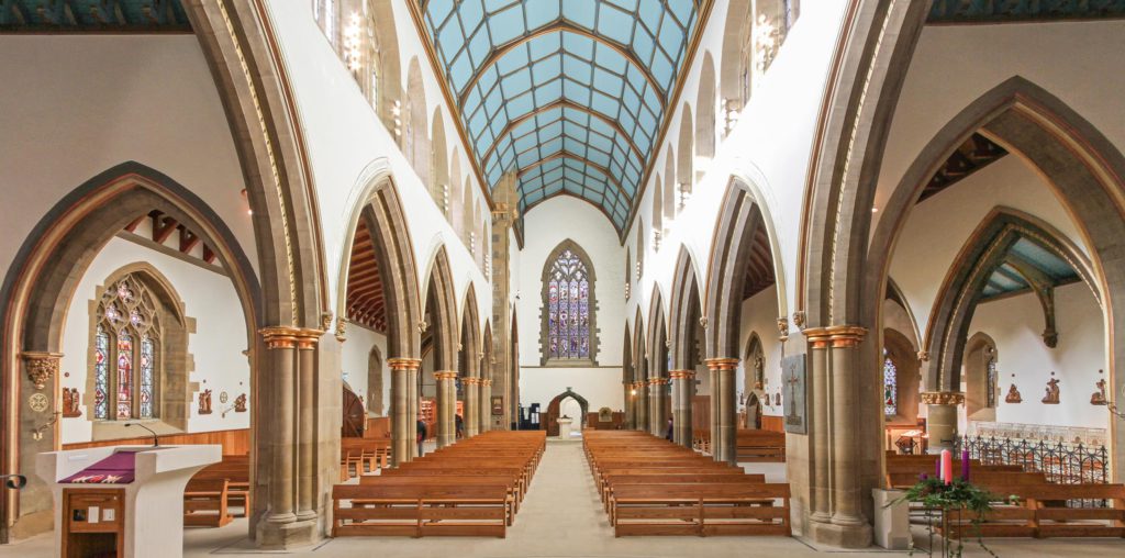 St Marie's Nave, side aisles and West Window
